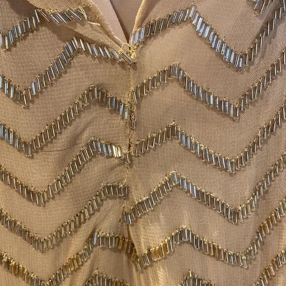 Alice+Olivia Midi Dress Nude/Silver/Gold - Picture 8 of 12